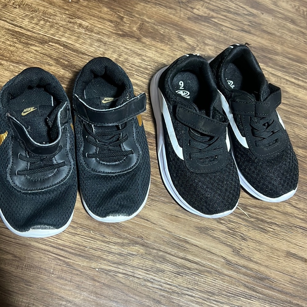 Boys size 9 shoes. One from Walmart the other from Nike.